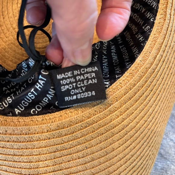 August Hat Company Women’s Wide Brim Summer Hat with Straw Bow - Picture 6 of 12